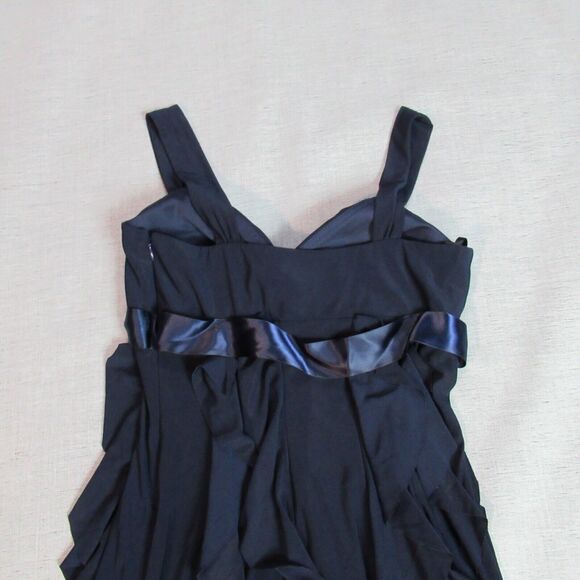 Dressbarn Collection Dress Womens 8P Navy Ruffles Formal Cocktail Prom New Years - Picture 6 of 12